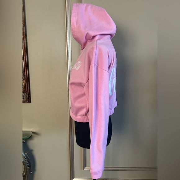 #fashtag Casual Pink Cropped Hoodie Not In The Mood Graphic Girls Size XXL - Picture 4 of 6